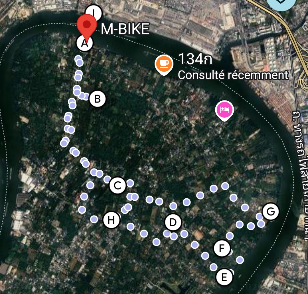 Itinéraire vélo Bang Kachao 