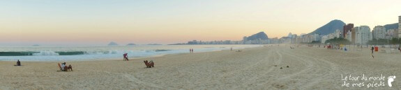 panorama plage de copacabana coucher de soleil