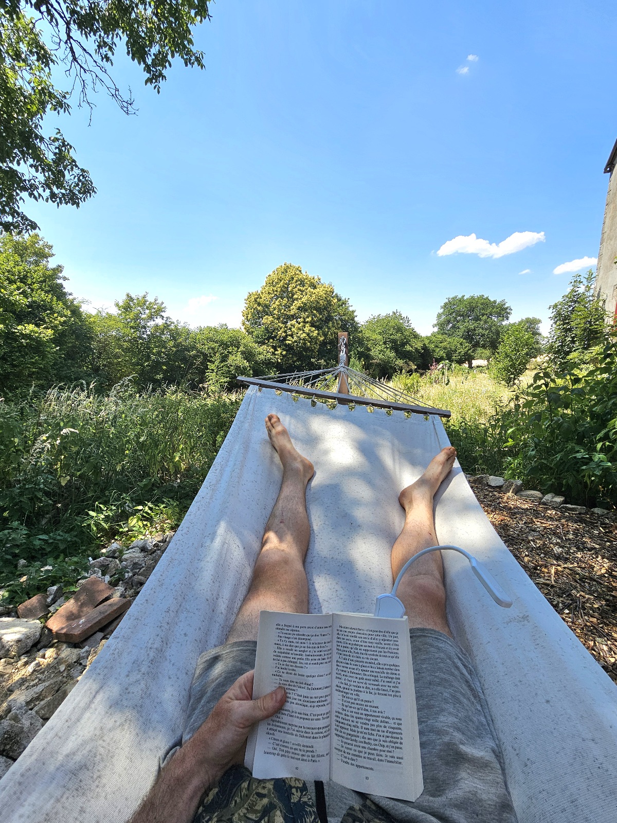 Lecture hamac jardin