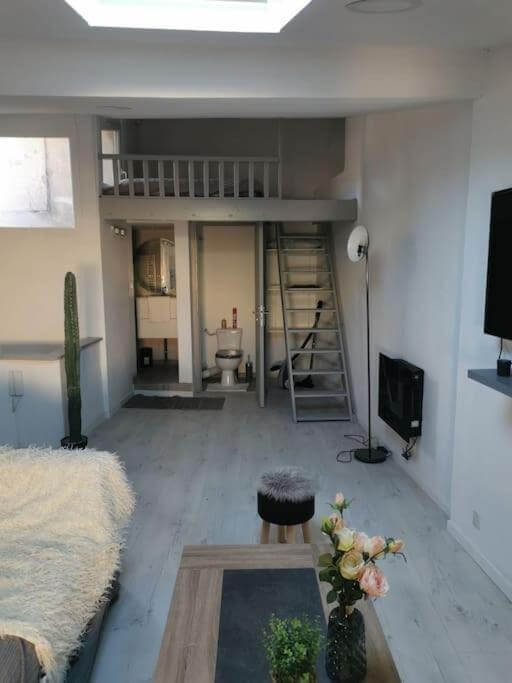 Salon mezzanine loft-cosy appartement Montpellier