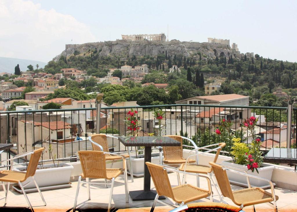 Pella Inn Hostel Athènes terrasse vue acropole