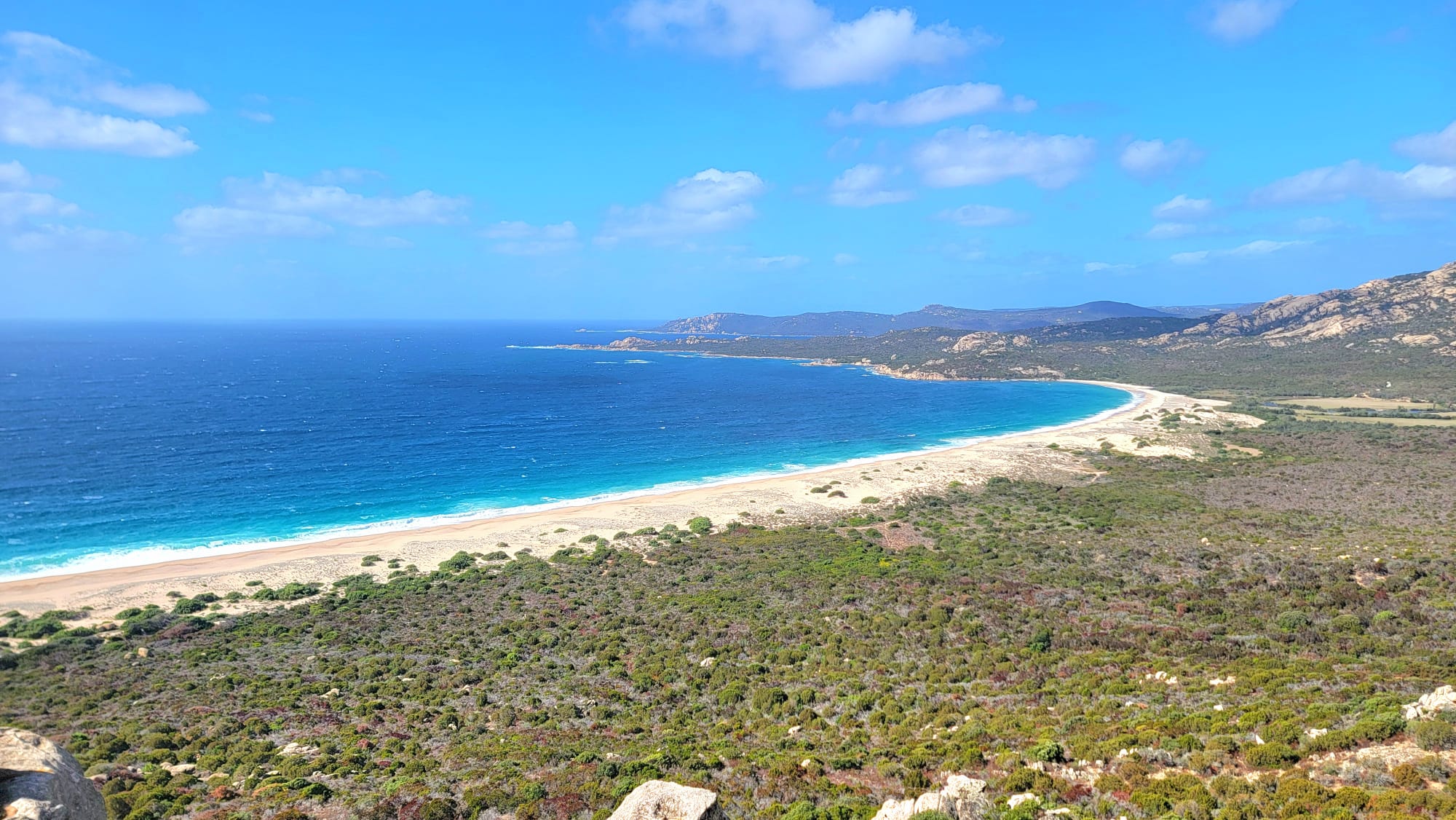 Panorama sur Plage d'Erbajo depuis la tour génoise