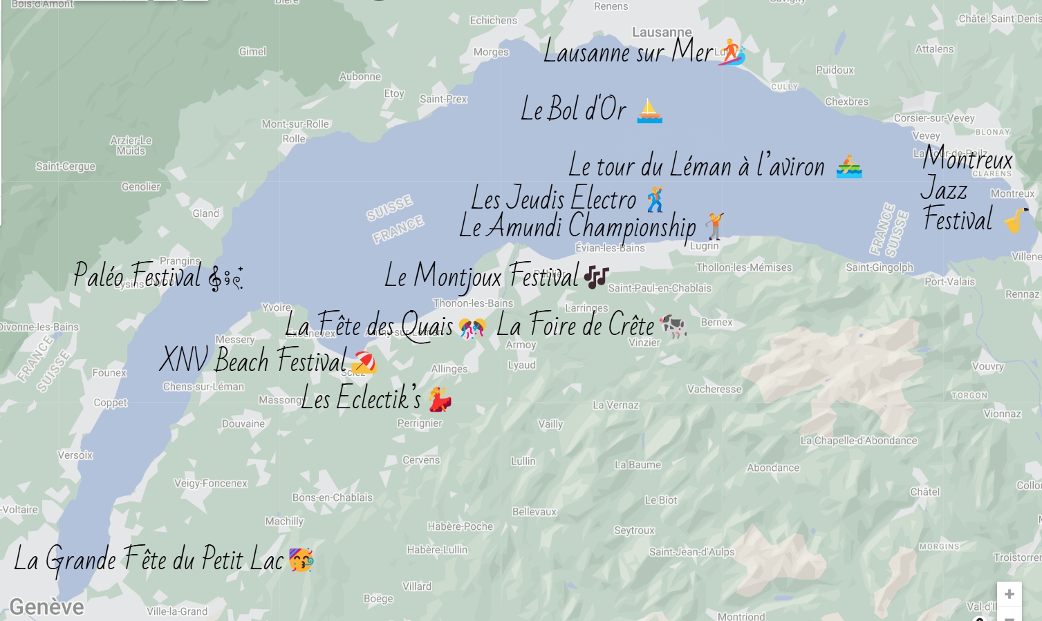 Carte agenda été Lac Léman