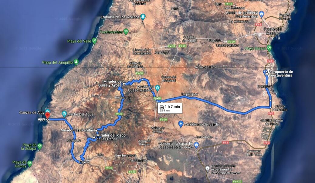 Route Fuerteventura carte