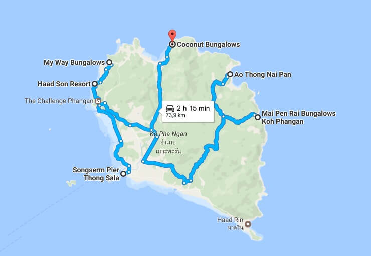 Carte de Koh Phangan