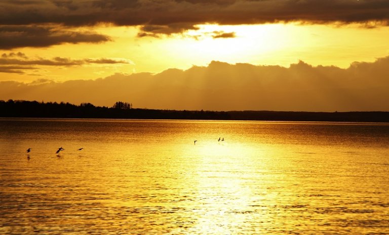 Léman Thonon coucher de soleil