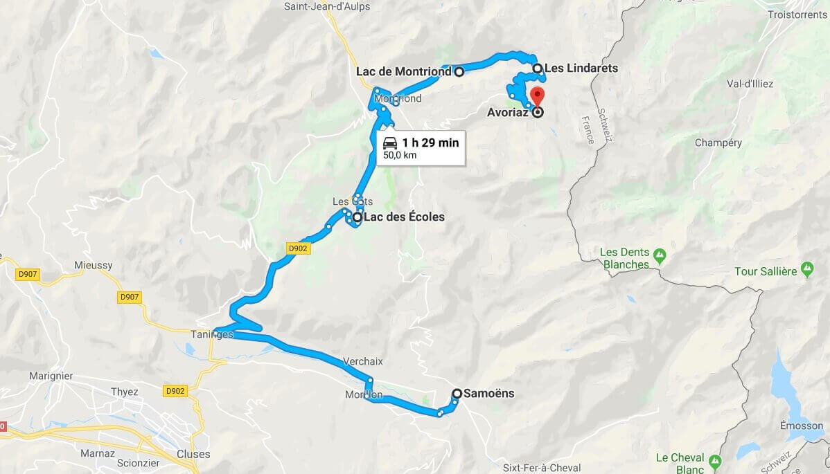 Samoens Avoriaz carte itinéraire Geopark