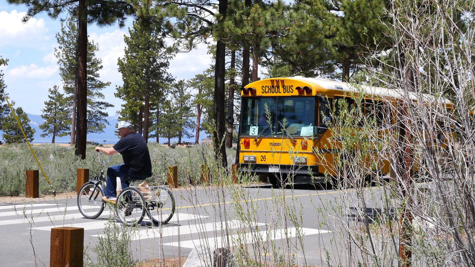 Bus scolaire lac Tahoe