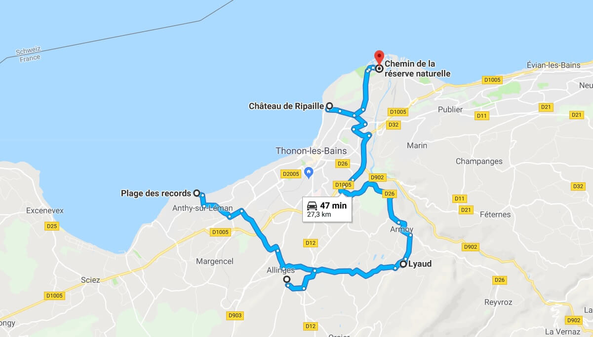 itinéraire Thonon Geopark Chablais