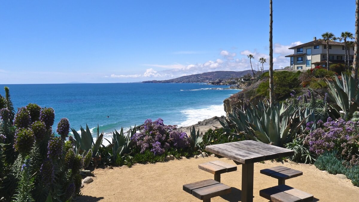 table de camping californie vue mer